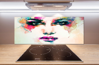 Spatscherm keuken Portret van een vrouw