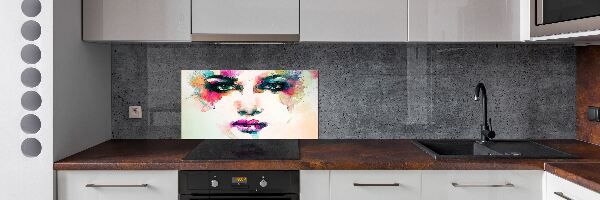 Spatscherm keuken Portret van een vrouw