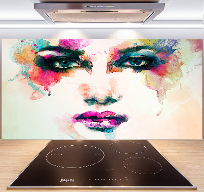 Spatscherm keuken Portret van een vrouw