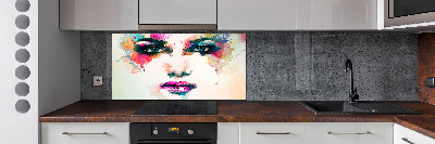 Spatscherm keuken Portret van een vrouw