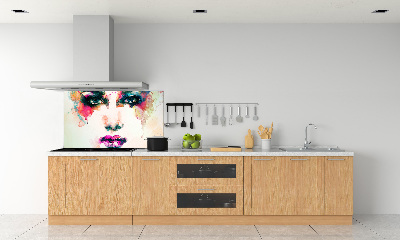 Spatscherm keuken Portret van een vrouw