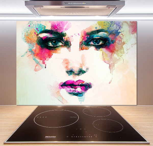 Spatscherm keuken Portret van een vrouw