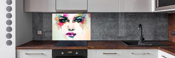 Spatscherm keuken Portret van een vrouw