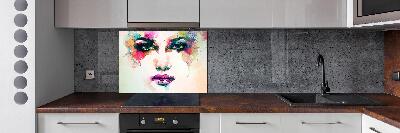 Spatscherm keuken Portret van een vrouw
