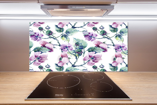 Spatplaat keuken Braambloemen