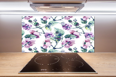 Spatplaat keuken Braambloemen