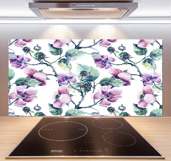 Spatplaat keuken Braambloemen