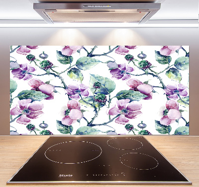 Spatplaat keuken Braambloemen