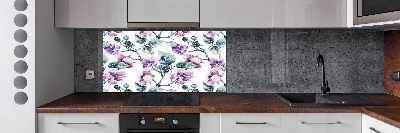 Spatplaat keuken Braambloemen