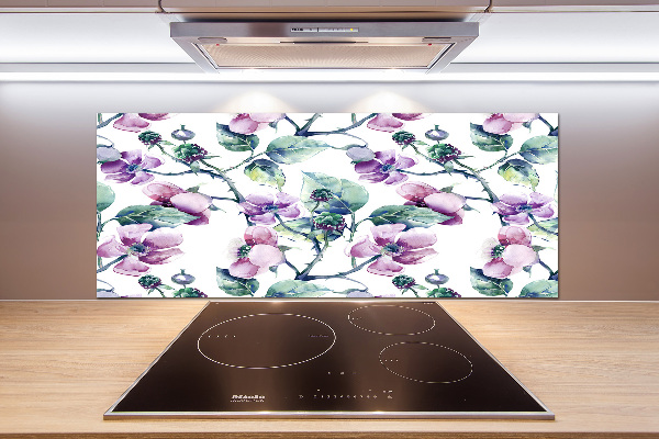 Spatplaat keuken Braambloemen