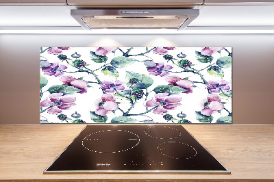 Spatplaat keuken Braambloemen