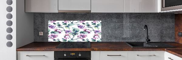 Spatplaat keuken Braambloemen