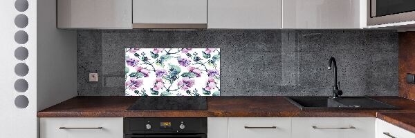 Spatplaat keuken Braambloemen
