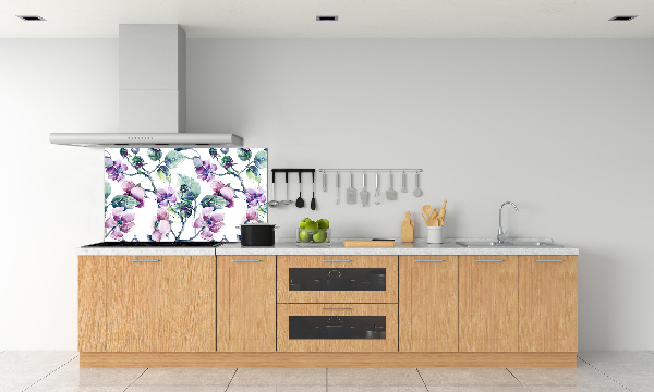 Spatplaat keuken Braambloemen