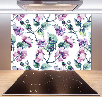 Spatplaat keuken Braambloemen