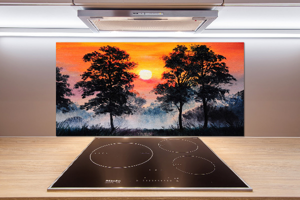 Spatplaat keuken Zonsondergangbos
