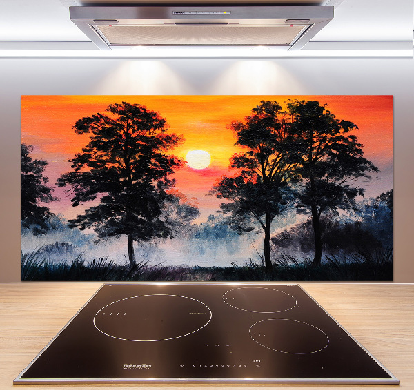 Spatplaat keuken Zonsondergangbos