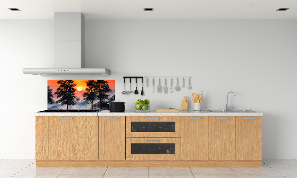 Spatplaat keuken Zonsondergangbos