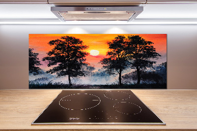 Spatplaat keuken Zonsondergangbos