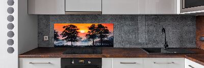 Spatplaat keuken Zonsondergangbos