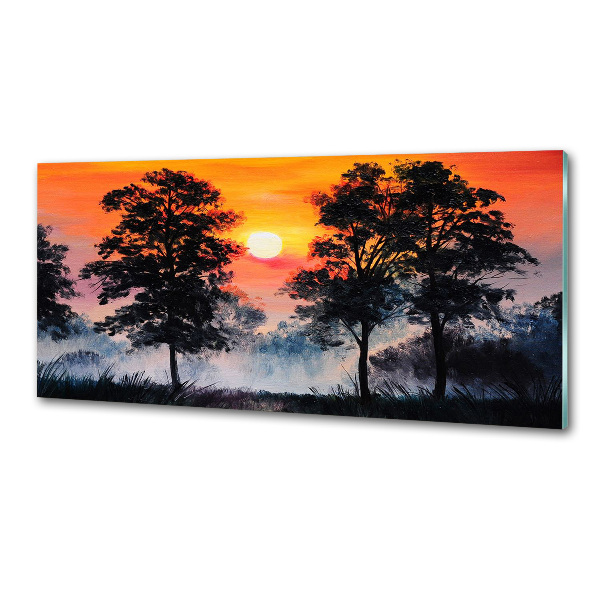 Spatplaat keuken Zonsondergangbos