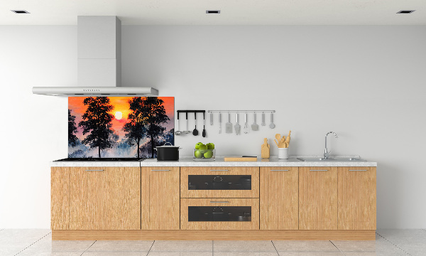 Spatplaat keuken Zonsondergangbos