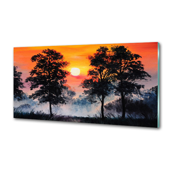 Spatplaat keuken Zonsondergangbos