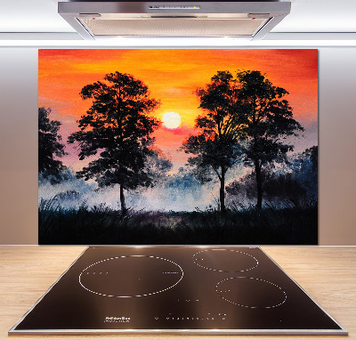 Spatplaat keuken Zonsondergangbos