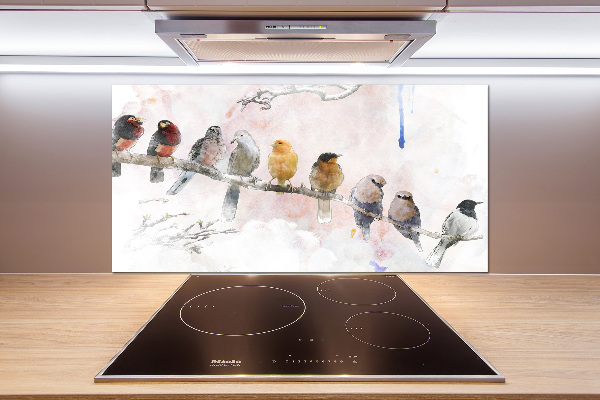 Spatplaat keuken Vogels op een tak