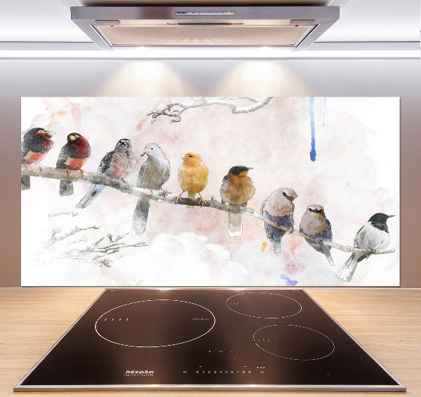 Spatplaat keuken Vogels op een tak