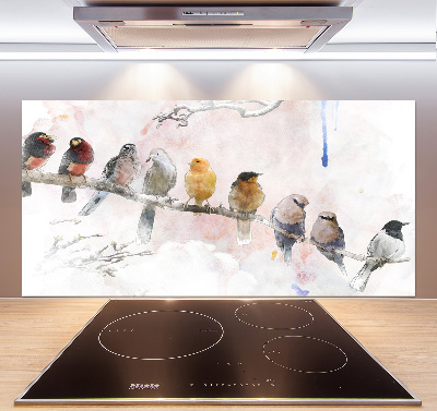 Spatplaat keuken Vogels op een tak