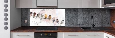 Spatplaat keuken Vogels op een tak