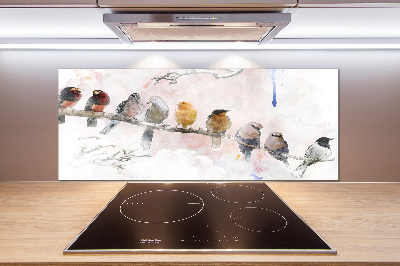 Spatplaat keuken Vogels op een tak
