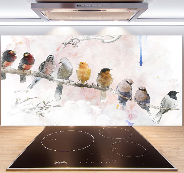 Spatplaat keuken Vogels op een tak