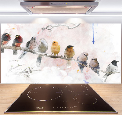 Spatplaat keuken Vogels op een tak