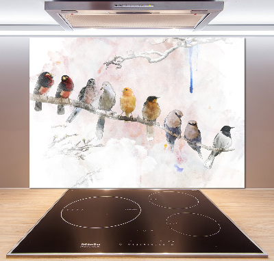 Spatplaat keuken Vogels op een tak
