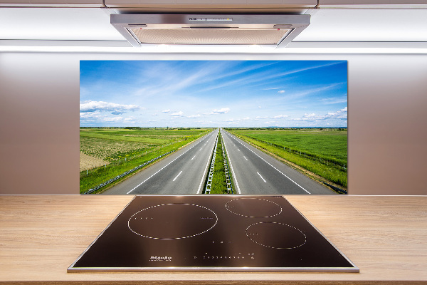 Glazen achterwand keuken Snelweg