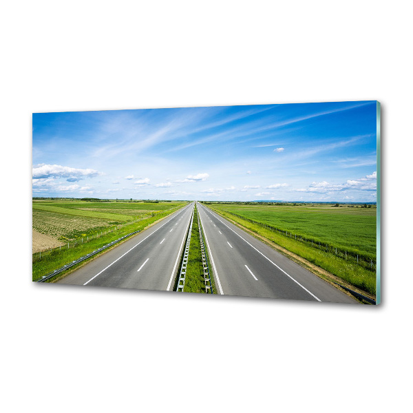 Glazen achterwand keuken Snelweg