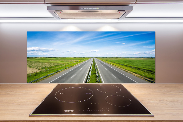 Glazen achterwand keuken Snelweg