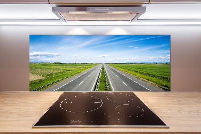 Glazen achterwand keuken Snelweg