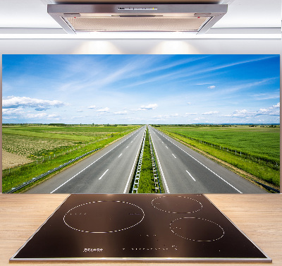 Glazen achterwand keuken Snelweg