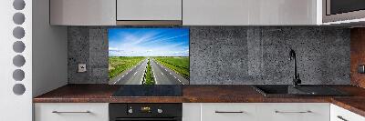 Glazen achterwand keuken Snelweg