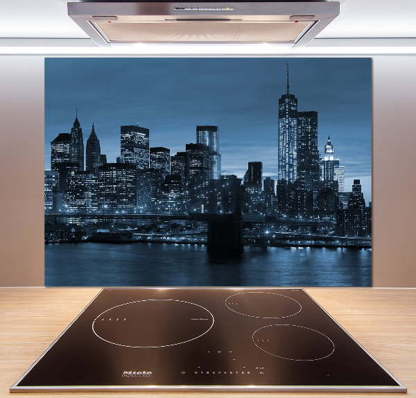 Spatplaat keuken New York 's nachts
