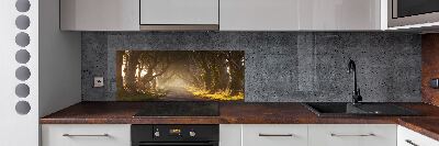 Glazen achterwand keuken Mist in het bos
