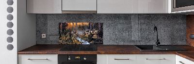 Spatscherm keuken Een roedel wolven