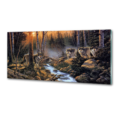 Panel do kuchni Wataha wilków