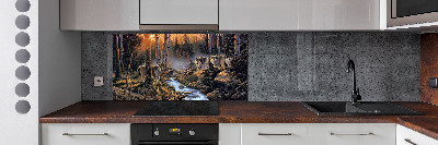 Spatscherm keuken Een roedel wolven