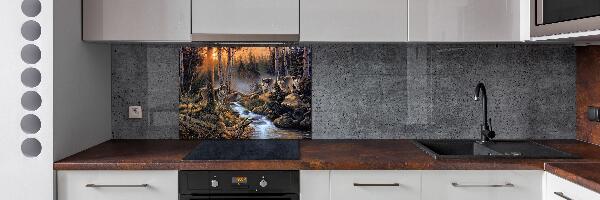 Spatscherm keuken Een roedel wolven