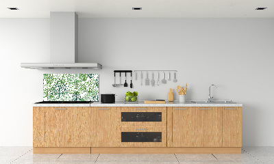 Glazen achterwand keuken Patroon van groene bladeren
