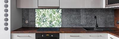Glazen achterwand keuken Patroon van groene bladeren